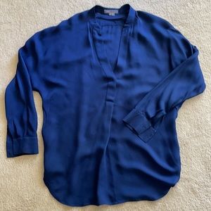 Vince deep blue silk blouse